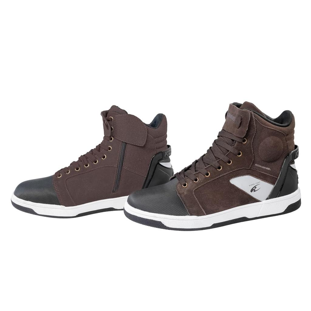Komine 2025 Model WP Riding Sneakers for with Size cm BK-302 Motorcycles, Waterproof, Wide, Reflectors, Brown, 27.0