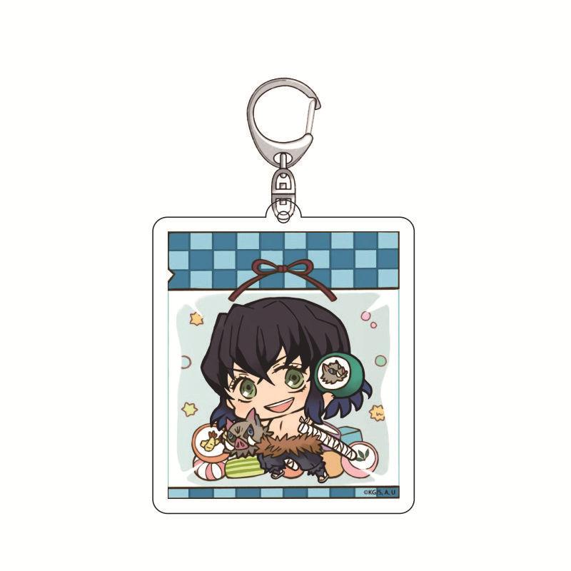 Anime Demon Slayer Keychain Acrylic Pendant Tanjiro Kamado Nezuko Zenitsu Agatsuma Creative Pendant Accessory Gift for Fans