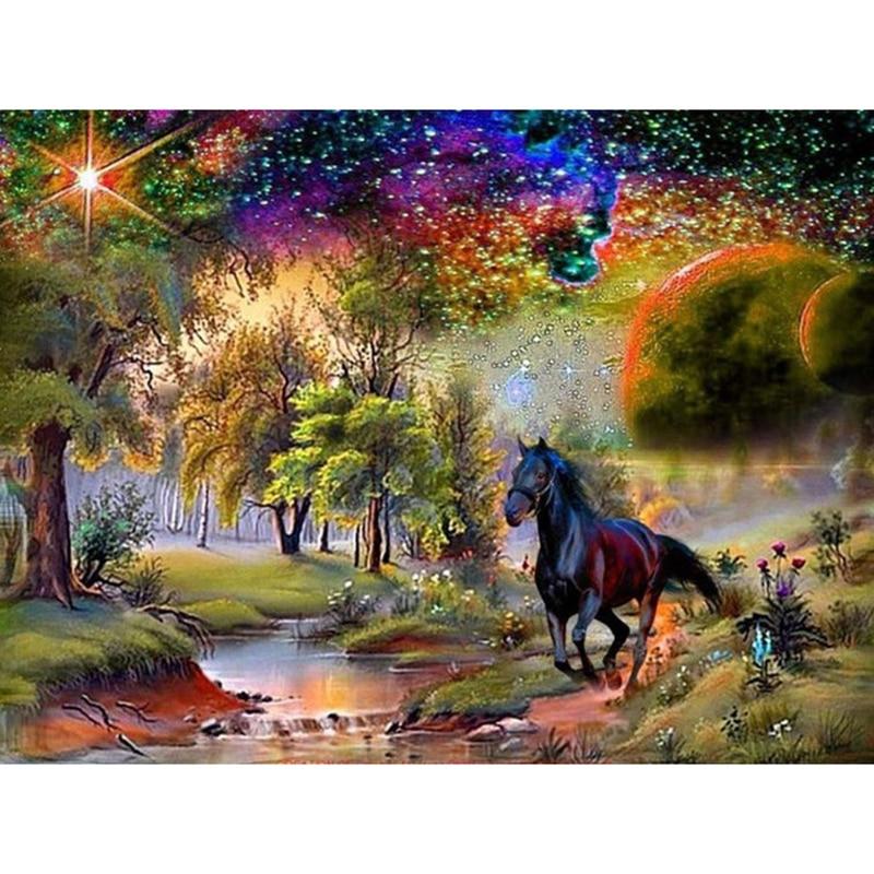 Diamond Horse 5d Painting Diy Mosaic Animal Diamond Embroidery Cross Stitch Full Squareround Drill Home Decor Christmas Gift