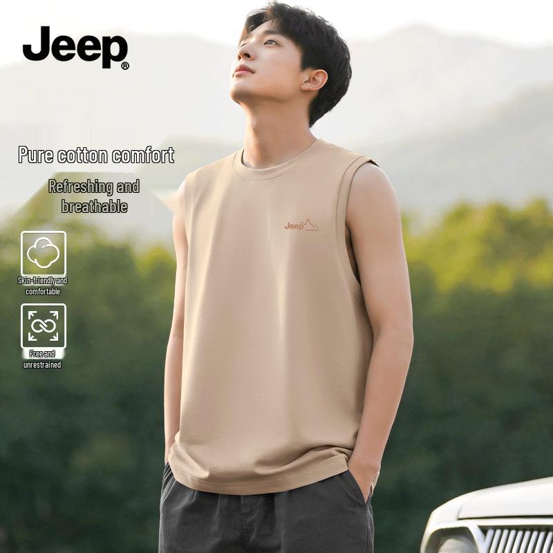 Мужская хлопковая майка JEEP с тяжелым весом без рукавов M