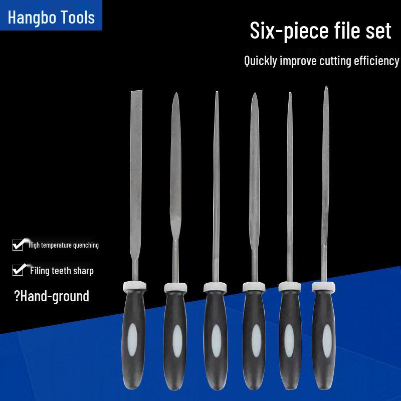 

3*140мм Бытовые плоские и треугольные напильники с пластиковыми ручками 3*140mm, 6 pieces