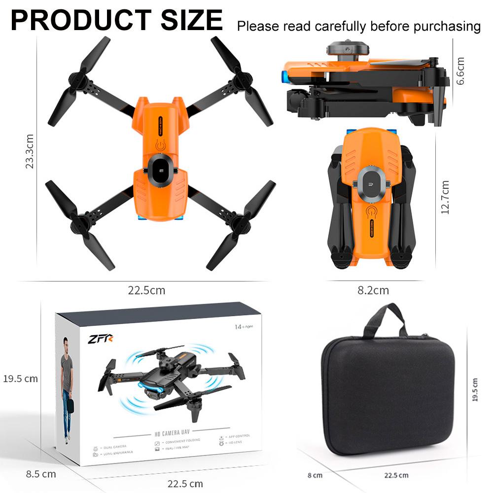Quadcopter ZFR F187 Pro Drone / Camera 4K HD / FPV / 50x Zoom / Orange