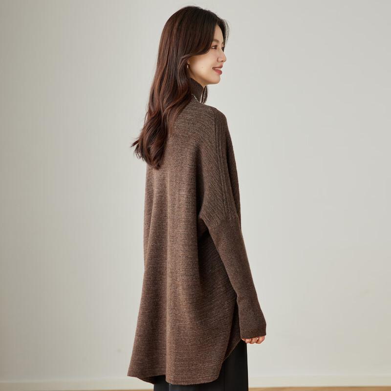 Women's High-Neck Loose Wool Batwing Sweater