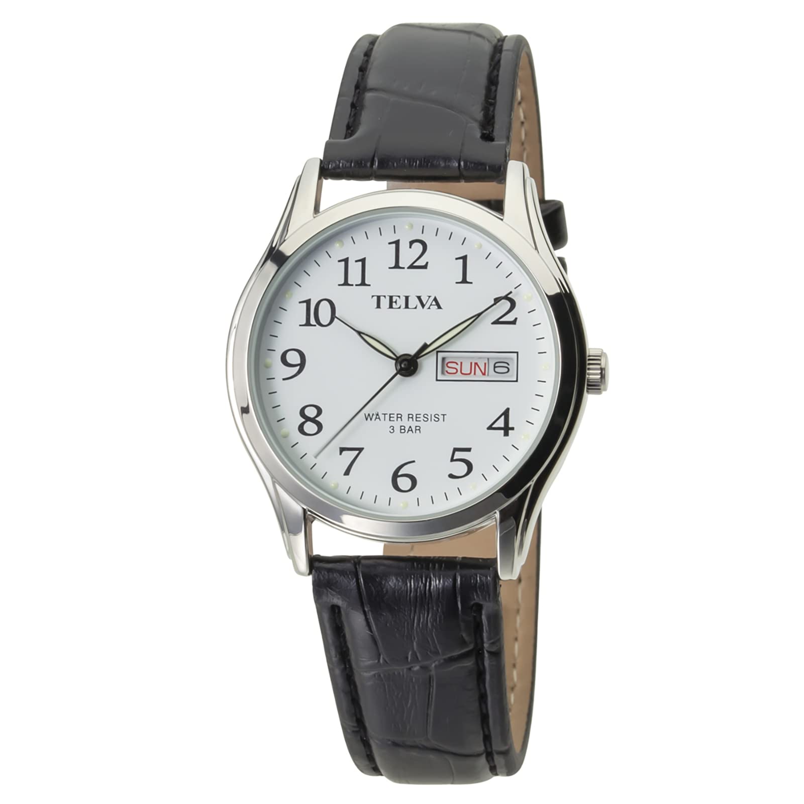 

[Klefer] 189776 Men s Analog Wristwatch, Waterproof, Date, Day of the Week, Leather Strap, Black