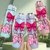 1PC Pink Bow Boxing Gloves 750ml Color Plastic Sports Water Bottle Leakproof Flip Straw Lid Suitable for Sports Office Home Use