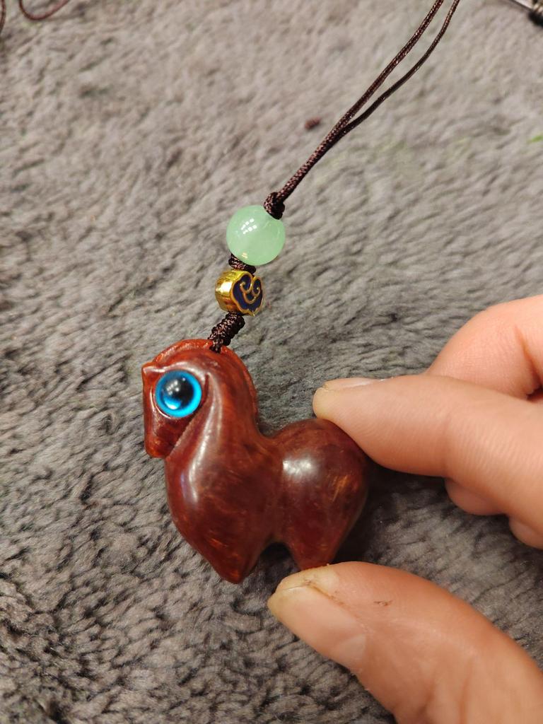 Green Sandalwood Zodiac Animal Guardians Phone Strap & Backpack Pendant