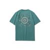 Li Ning Sports Fashion Series Lotus Flying Sky Algae Print Short Sleeve T-Shirt Men T-Shirt Gray-Lake-Blue AHSR395-3