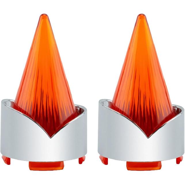 

Smoke Bullet Turn Signal Light Lens Cover Fit for Harley Softail Street Glide Road Glide Fatboy Sportster Dyna De-luxe Bikes (Not for Sealed LED Silver Shell Orange Cover