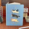A5 Size Cat Pattern Notebook Hard Shell Cover Sketchbook Writing Pads Office Stationery