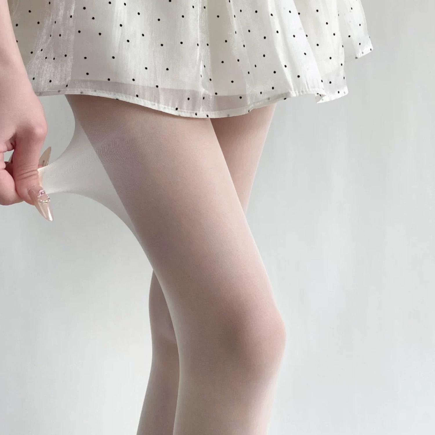 

New Fashion Women Tights Seamless Pantyhose Ultra-thin Nylon 0D Tight Sheer To Toe Stocking Female Transparent Sexy Stockings білий