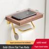 Black Walnut Wood Toilet Paper Holder with Storage Rack - Wall-Mounted Tissue Dispenser for Bathroom and Hotel Use