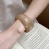 Buntes Unregelmäßiges Breites Armband Minderheiten Design Geometrischer Handring Retro Acryl Armreif Täglich