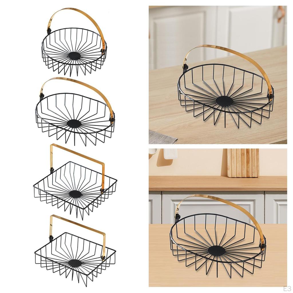 Fruit Basket Bread Storagre with Handle Snack Holder for Vegetable Cupcake