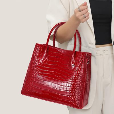 Genuine Leather Crocodile Pattern Women's Bag New High-end Large-capacity Handbag Cowhide Crossbody Bag for Women