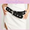 Fashion Solid Color Large Metal Buckle Decoration Women Casual Wide Belt