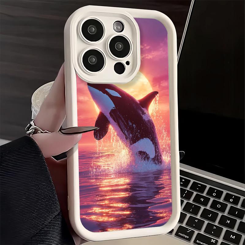 Phone Case for iPhone 17 Air 16E 15 16 Pro Max Orca Ocean Pattern Cover 14 Plus 13 12 Mini Soft Shell Silicone Fundas