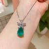 Huamei Jewelry Set Ruby Pendant Pigeon Blood Earrings Paraiba Necklace Emerald
