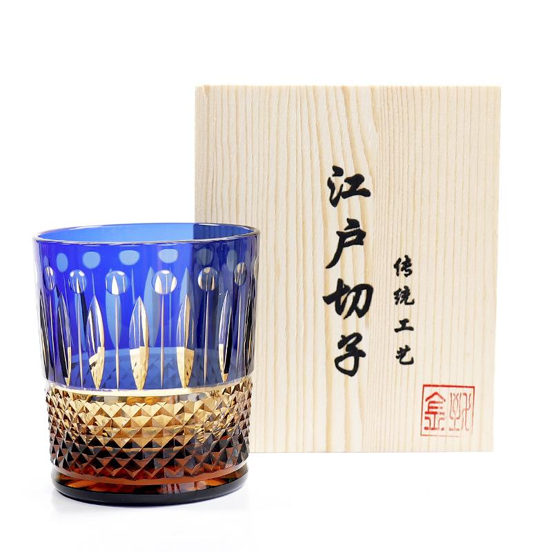 Kanzhi Edo cut Japanese hand-carved whiskey glass crystal wine glass wine glass red wine glass