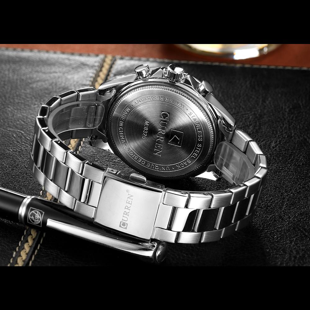 CURREN Luxury Brand Watches for Man Casual Clock with Chronograph Luminous Hands Leather Straps Wristwatches Male