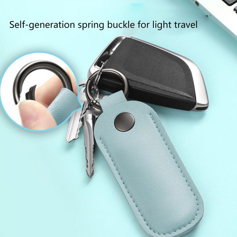Leather U Disk Pouch Protective Cover Storage Bag for USB Flash Drive Memory Stick with Key Ring Holder Digital Accessories Case
