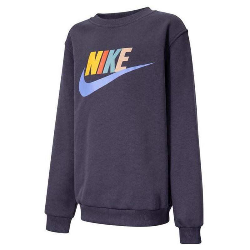 Nike Club K NSW FLC Crew LS HBR Fashionable Pullover Kids Tops Navy-Blue FD2992573