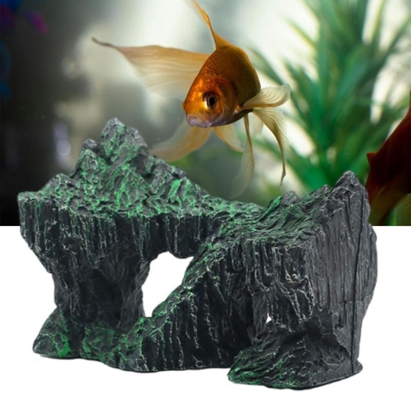 Aquariums Decorations Rockery Landscaping Resin Figurine Fishtanks Landscape Rockery Shelter Succulent Plant Ornaments