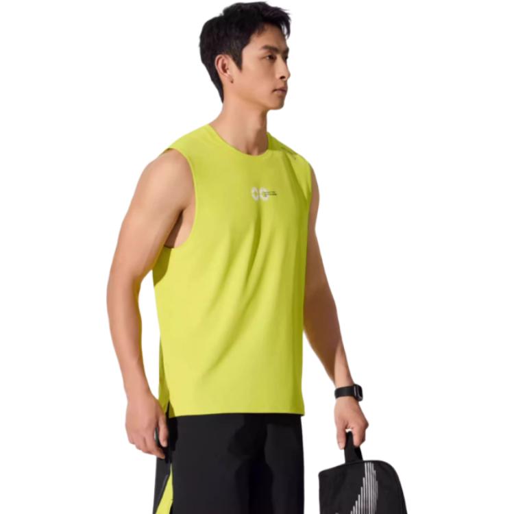 Anta Running Series Letter Round Neck Breathable Versatile Casual Sleeveless Vest Men tops Legendary-Green 152525106-1