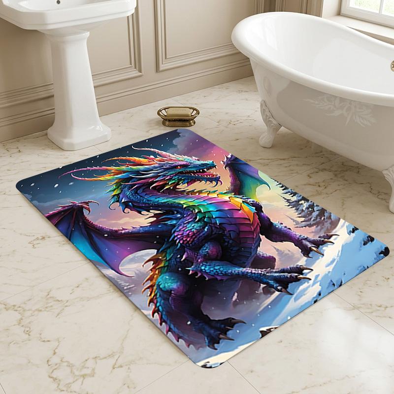 Rainbow Dragon Living Room Nonslip Area Rug Soft Carpet For Bedroom Game Playroom Sofa Office Home Decor Doormat Christmas Gift C9301780