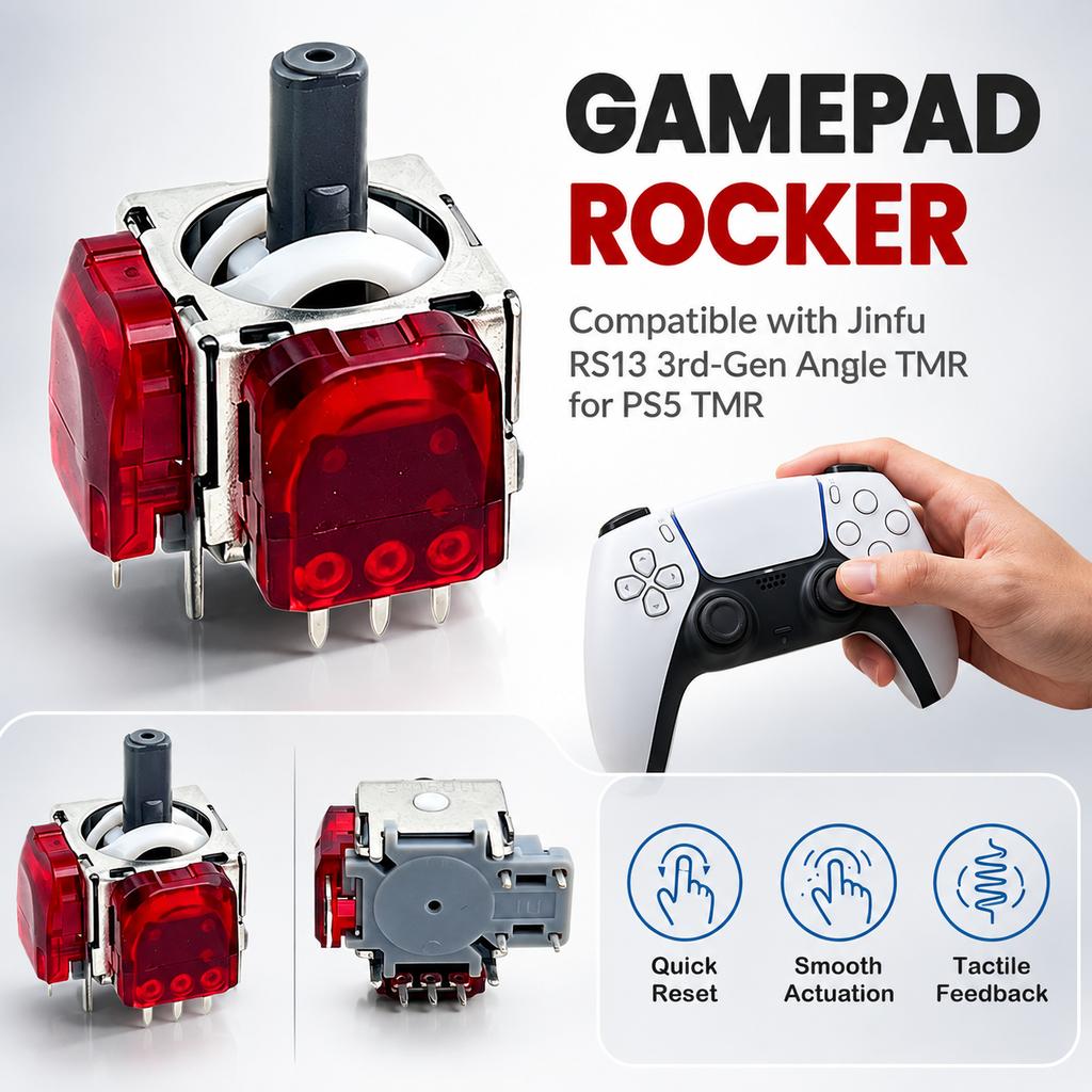 For PS5 RS13 Third Generation TMR Hall Electromagnetic Joystick Low Power Linear Thumbstick Repair Replacement Part