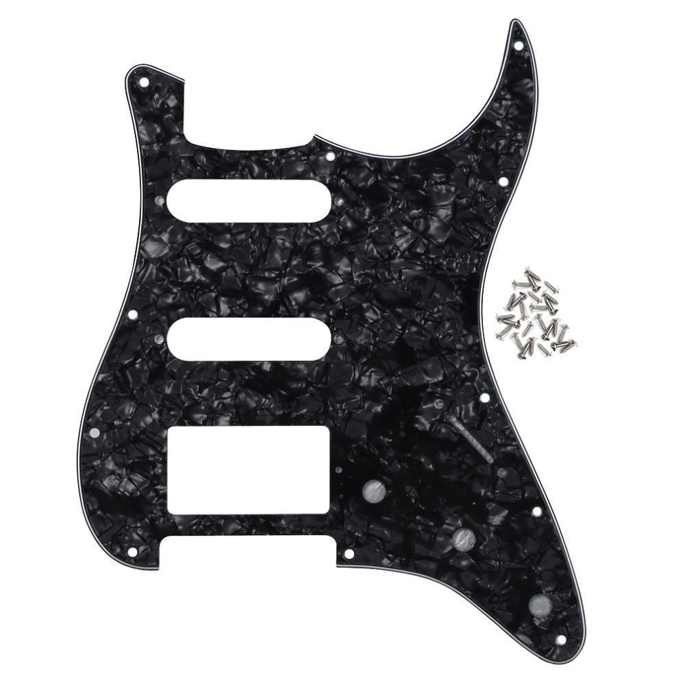FLEOR 11 Holes HSS Electric Guitar Pickguard SSH Guard Scratch Plate & Screws fit ST Guitar Parts, 8 Colors Option
