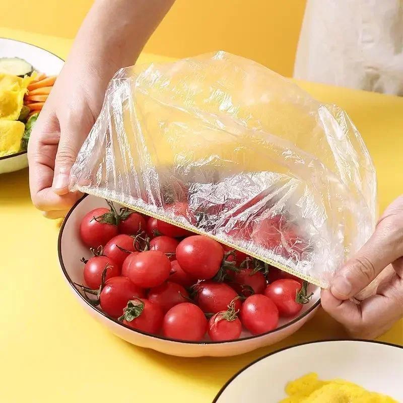 100/1000x Food Covers Plastic Kitchen Disposable Fresh-keeping Lid Food Covers Elastic Warp Packaging Storage Bags Wholesale