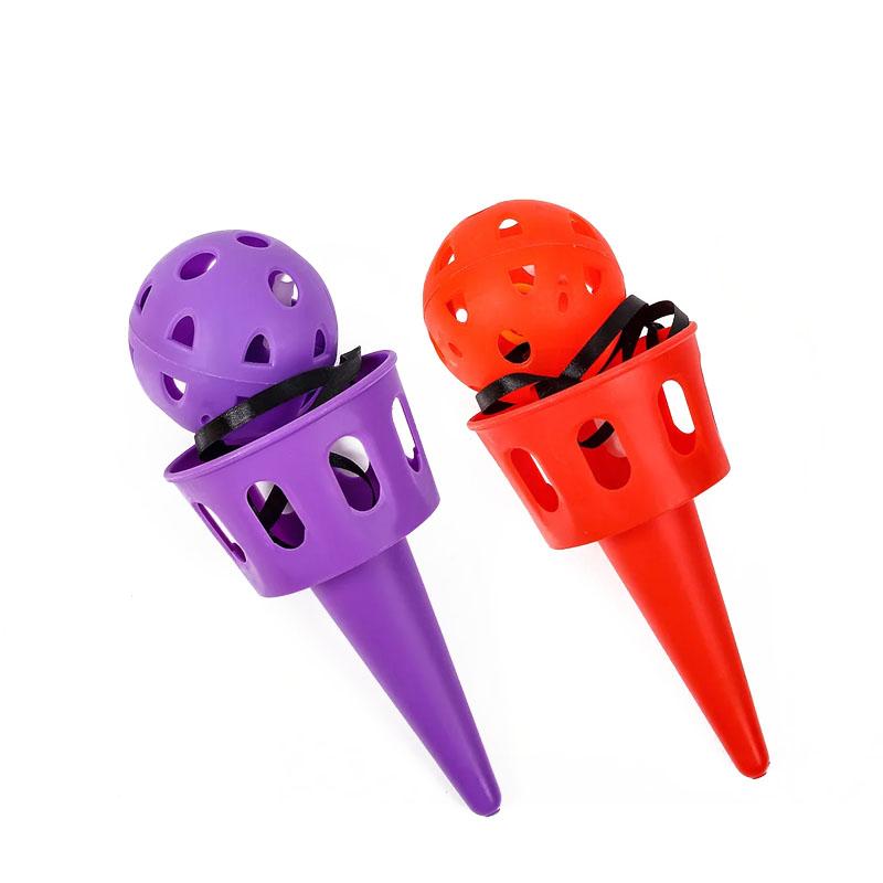 Conjunto de 1/2 Peças Jogo Sensorial de Lançar e Pegar Conjunto de Brinquedos ao Ar Livre Conjunto de Pegar Treinamento de Coordenação Mão-Olho para Crianças