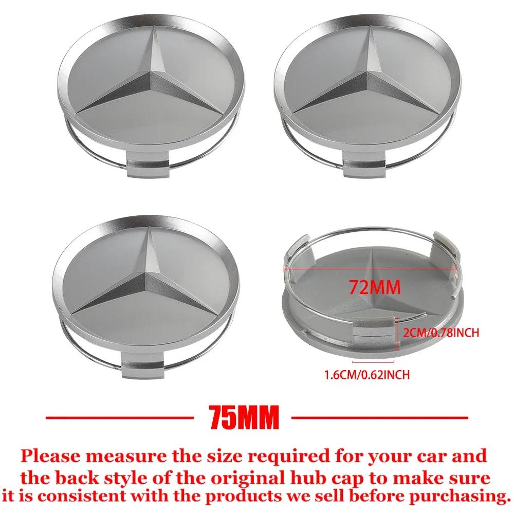DIQ4   Hot 2025 4pcs Car Wheel Center Cover Stickers Hub Cap Auto Decoration Accessories For Mercedes Benz AMG W212 W204 W211W168 W213