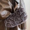 High value leopard print bag women's fashion shoulder bag 2025 new simple plush bag chain messenger bag hair bag