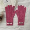Y2k Lady Finger Gloves Windproof Solid Color Gloves Kawaii Korean Knitted Gloves  Autumn