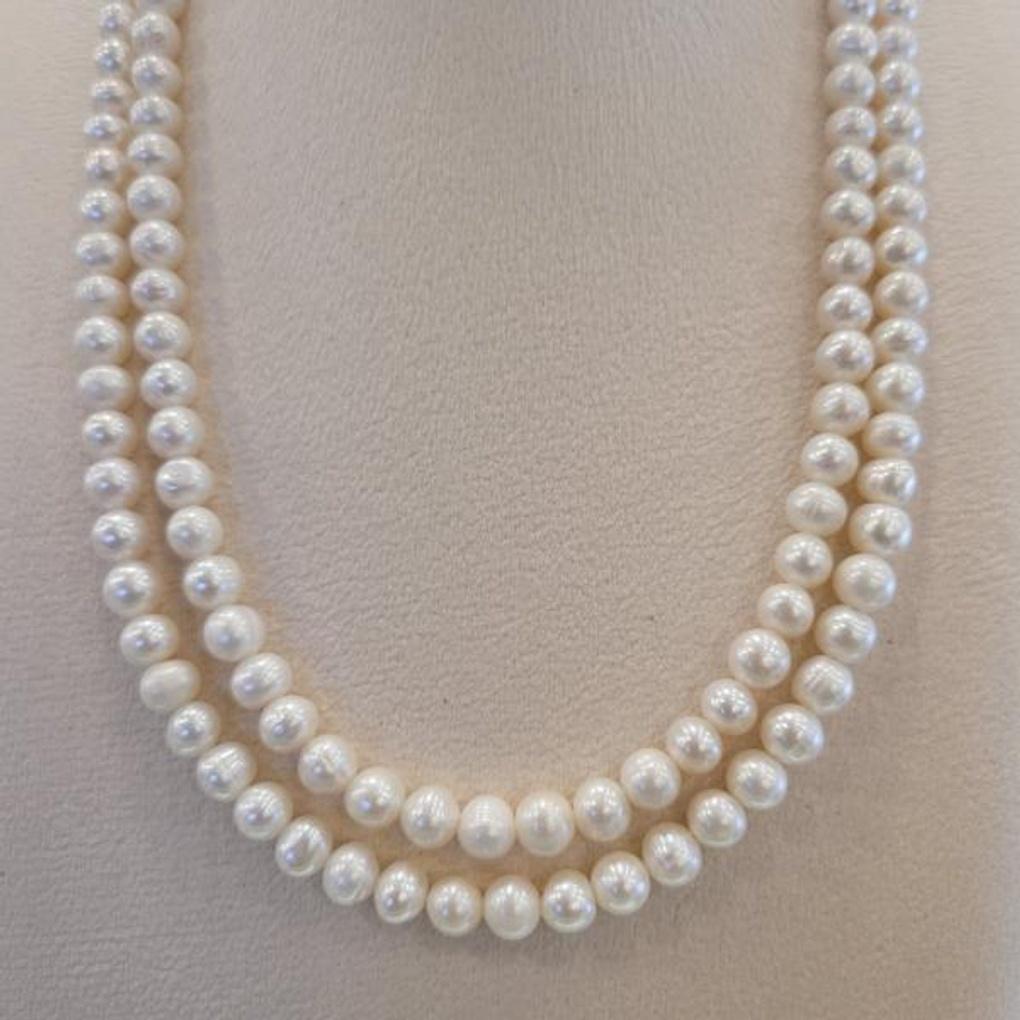 Atria freshwater pearl (small 8mm) double row N necklace JQNNEJJ0006WHF