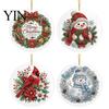 Festive Office Holiday Ornaments Christmas Acrylic Hanging Ornament, Double Side Printed Santa Pendant for Tree Window, Charming Accents 2D Flat Decor
