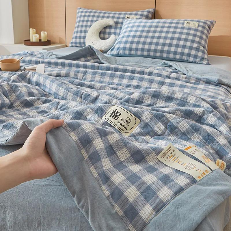 Summer Quilt - 100% Cotton Color Woven, Breathable & Skin-Friendly (No Print, Machine Washable)