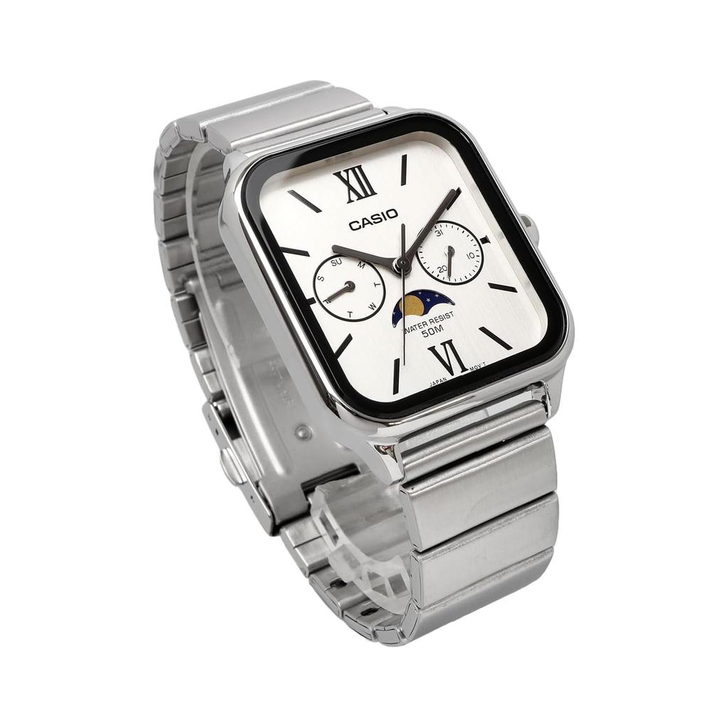 Casio Standard Moon Phase Analog Men's Wristwatch MTP-M3 Series Overseas Model, Bracelet Type