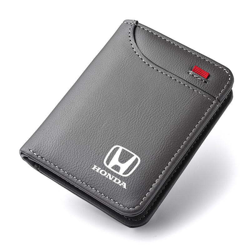 Car Driving Document ID Passport Card Men's Short Wallet For Honda Accord XR-V HRV City Civic Fit Jazz Pilot CRV Odyssey Shuttle CN8