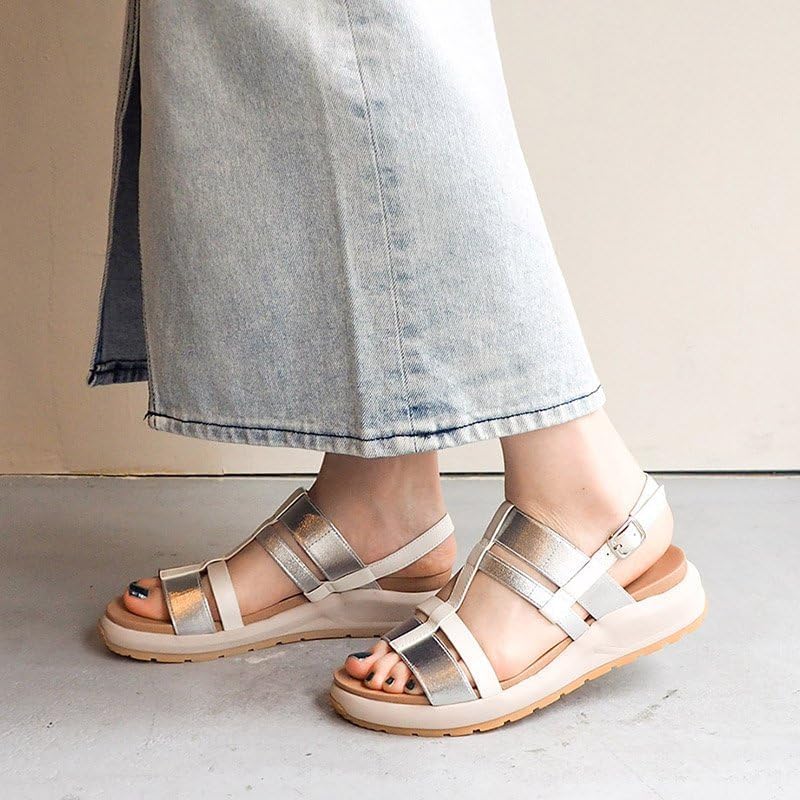 Footbed Strap Sandals Ashinaga Japanese Shoe [Uncle Ashinaga] (AS_2410161)/Uncle Ashinaga/Uncle (White, Size, Adult, Alphabet, LL)