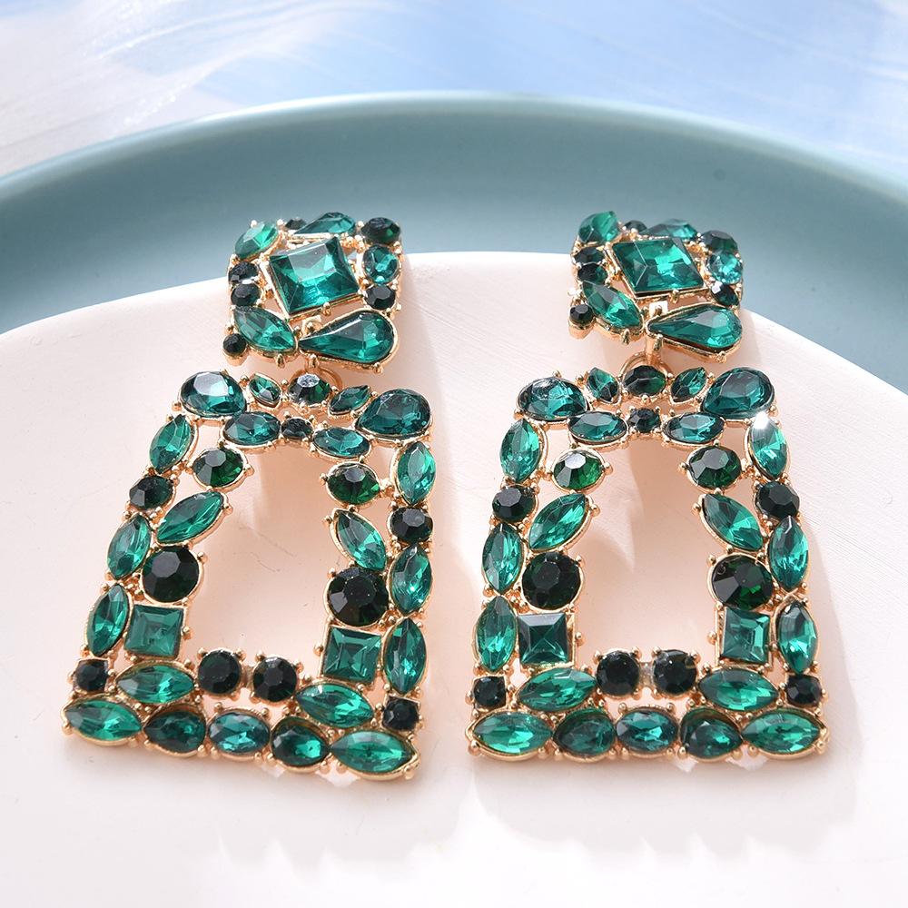 Juran Rhinestone Geometric Drop Earrings