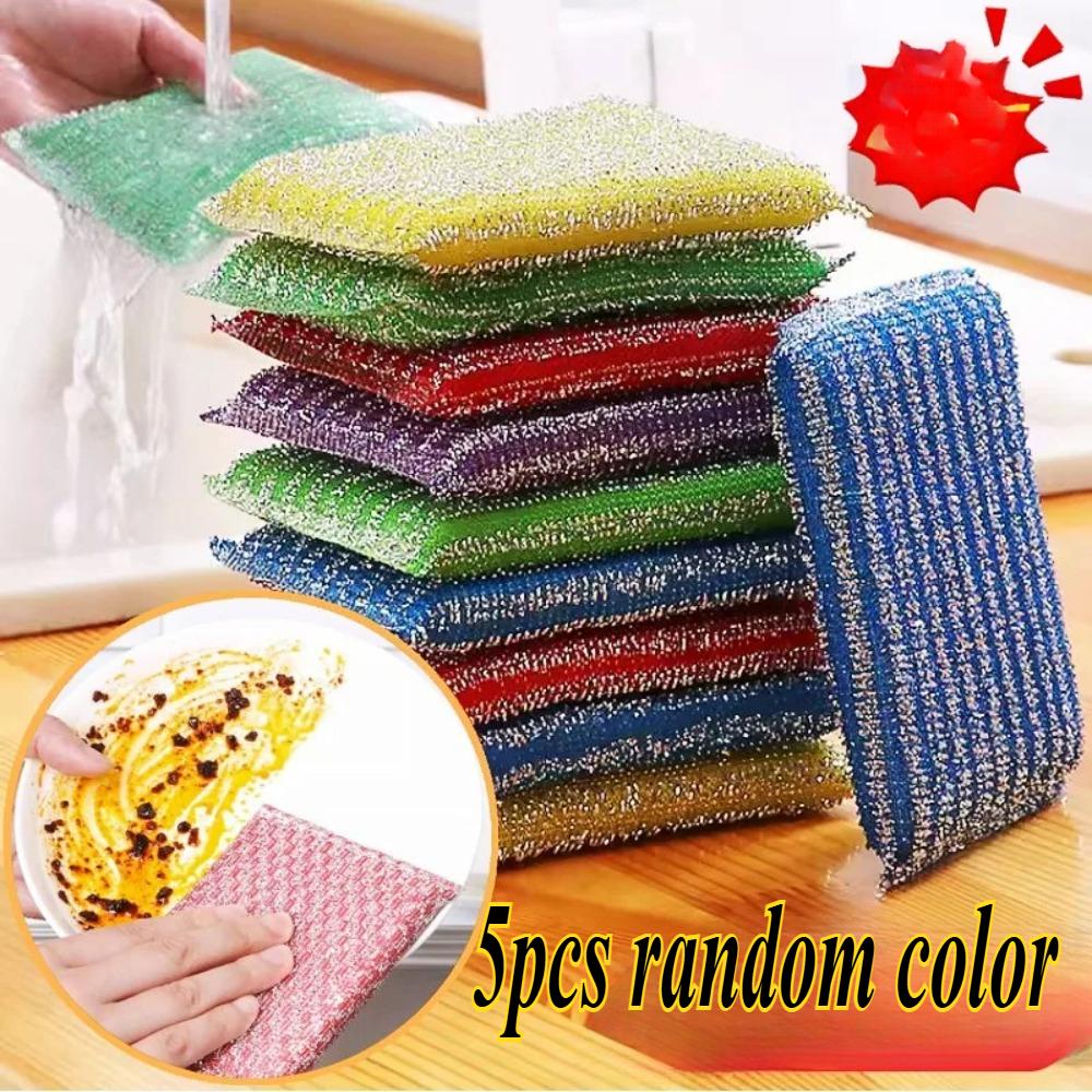 5/10Pcs Double Side Dishwashing Sponge Non Scratch Scouring Sponge Pan Pot Wash Sponges Home Kitchen Thickened Dish Cleaning Sponge Rags