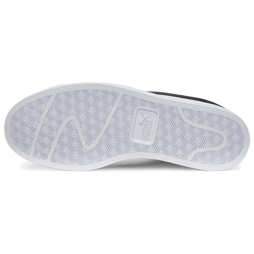 Puma Smash Vulc V3 Lo Leder Low Top Sneaker Unisex Sneaker Weiß Schwarz 380752-10