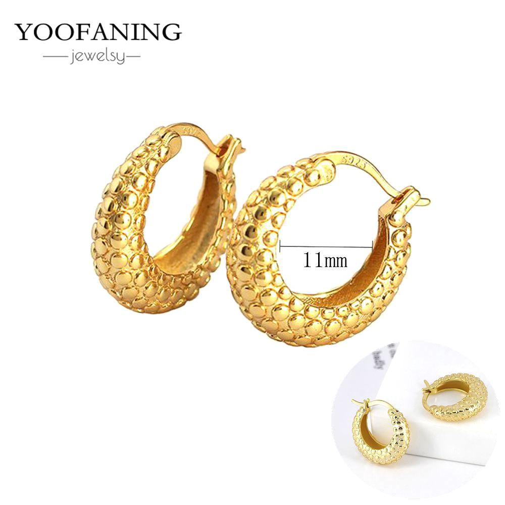 925 Silver Ear Needle Fashion Light Luxury Gold hoop earrings Classic Retro Collection earrings for women Jewelry Gift