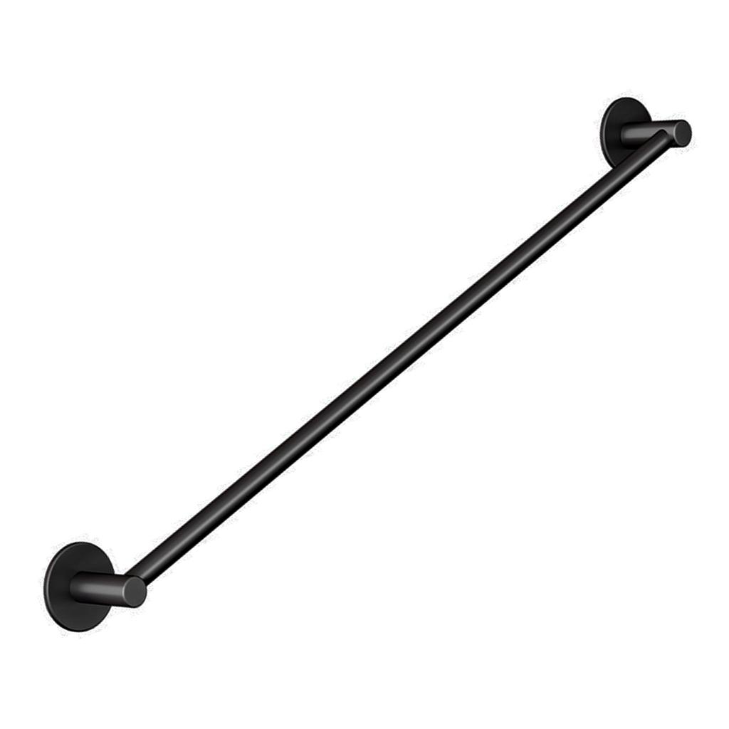 Bathroom Wall Mounted Towel Bar Space Aluminum Single Bar Towel Rack for Toilet Black