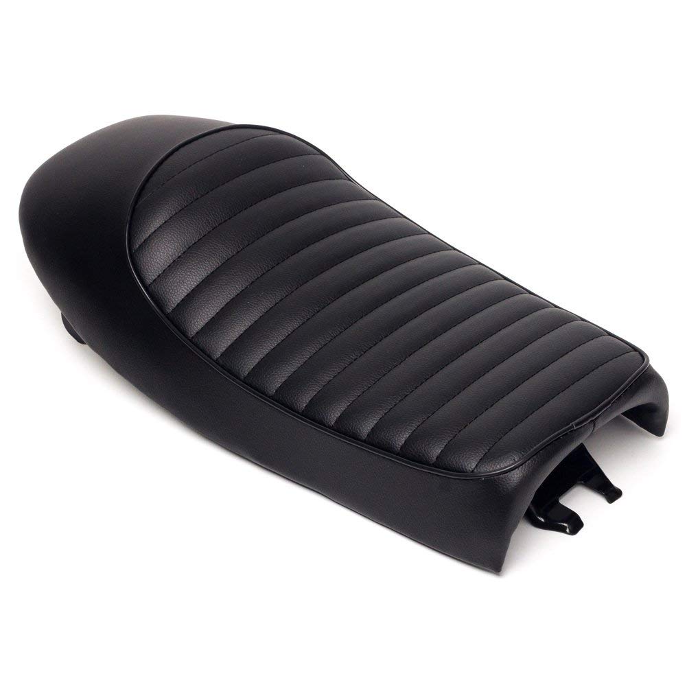 ONGMEIL Vintage Retro Cafe Racer Seat for Honda CB, CL, SR, XJ, GS, and KZ (Stripe, Black)