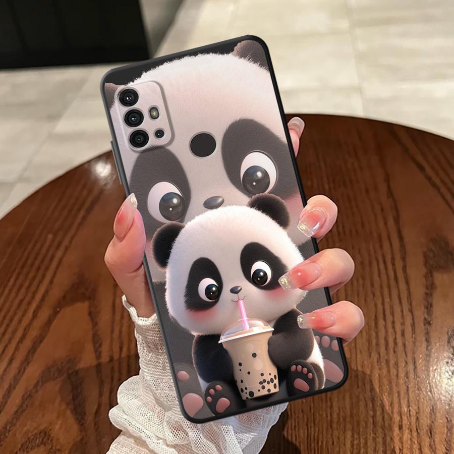 Case for Motorola Moto G60s G52 G53 G30 G22 Edge40 Edge 20 Pro 30 Lite G51 G73 G50 G71 G32 Phone Cover Cute Panda