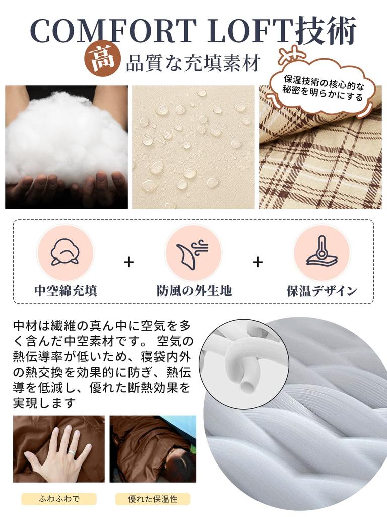 KingCamp Sleeping Envelope For Width Wide All Comfortable Temperature For Fully For Disaster Storage Bag Opens Right Bag, Type, Flannel, Connectable,