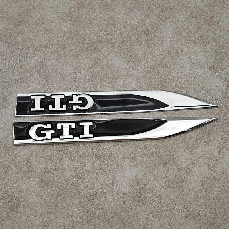 Hot 2Pcs Metal Logo GTI Emblem Sticker Car Fender Side Badge For Volkswagen VW GTI MK4 MK5 Polo BORA Golf 3 4 5 Tiguan Touran Pa YW1